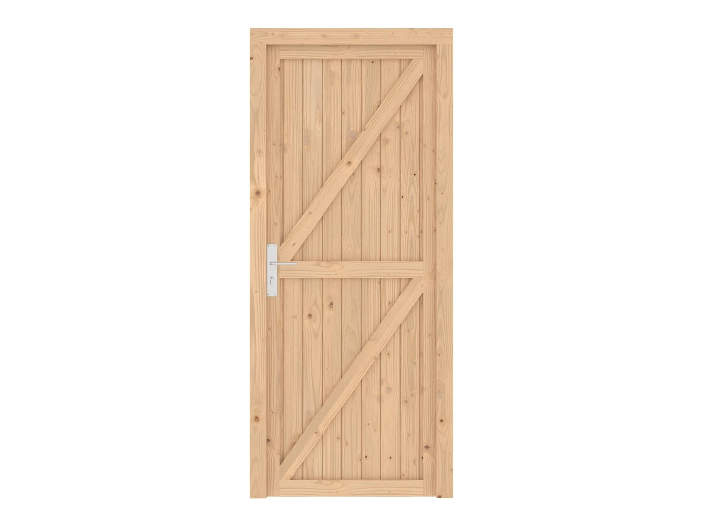 Vuren Enkele Deur Dicht Links-Draaiend 90 x 207 cm - Afbeelding 2